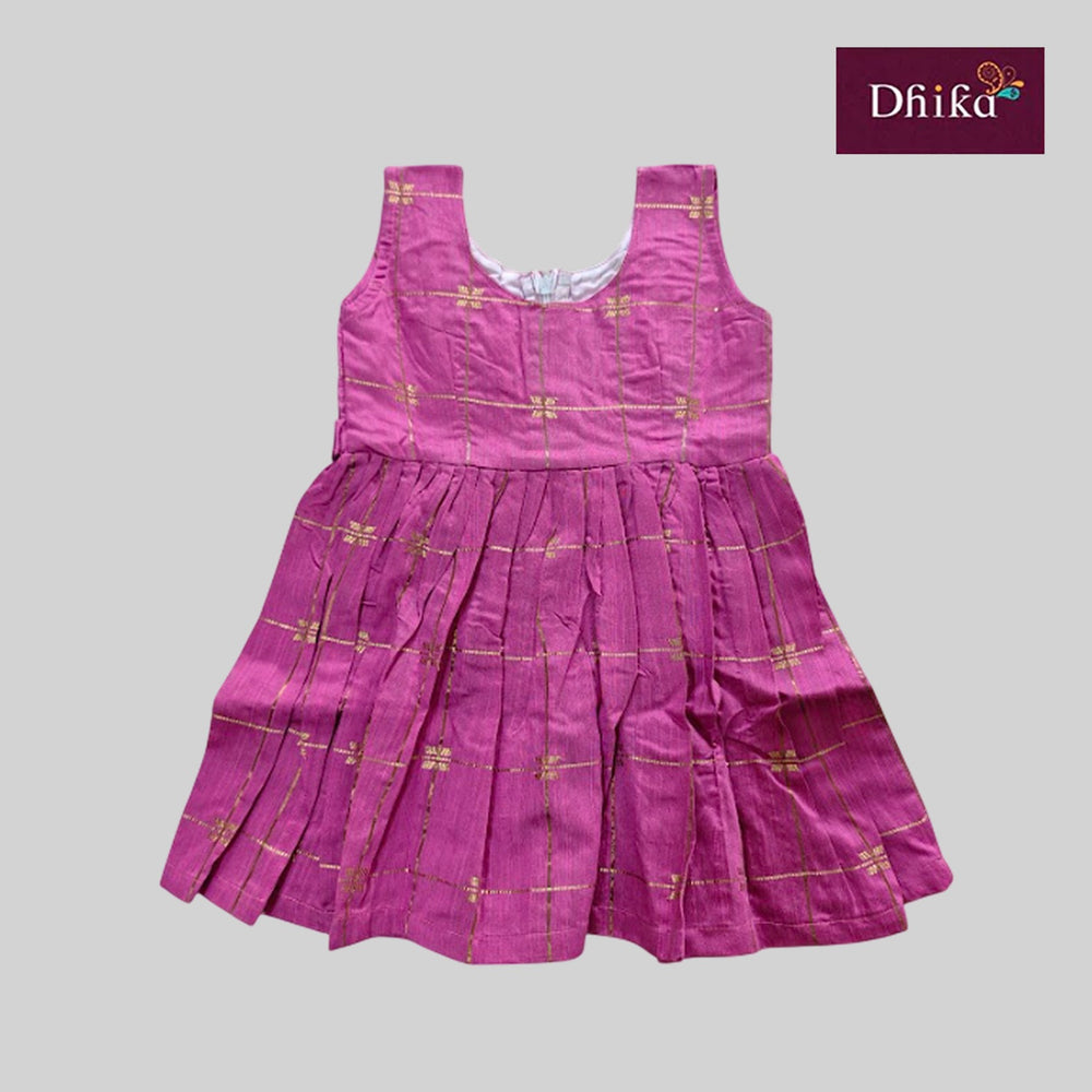 baby pink raw silk frock for girls traditional festive party wear dress