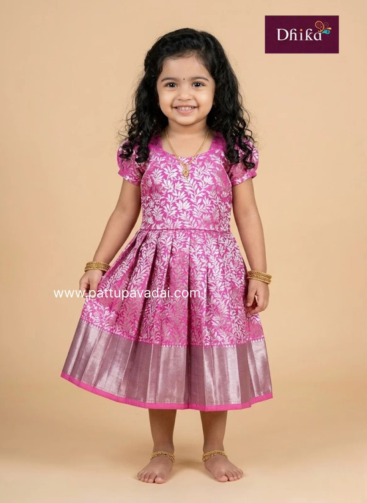 baby pink silk frock for girls kids party wear dress