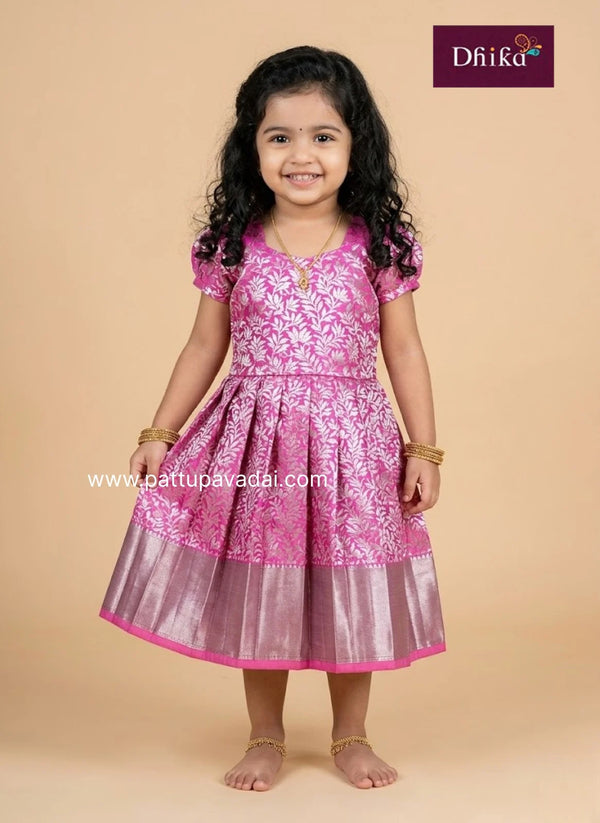 baby pink silk frock for girls kids party wear dress