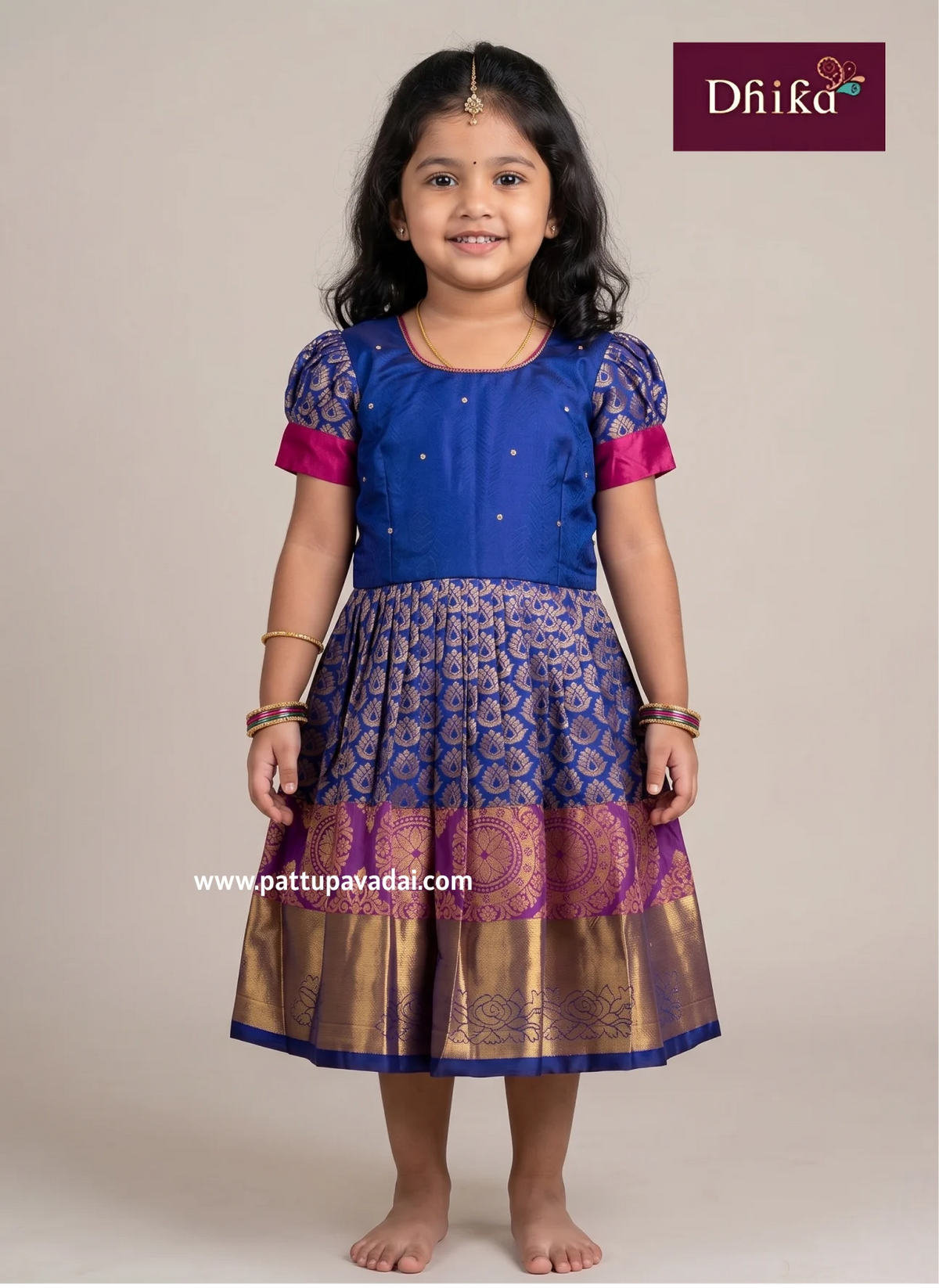 blue silk frock for girls party wear