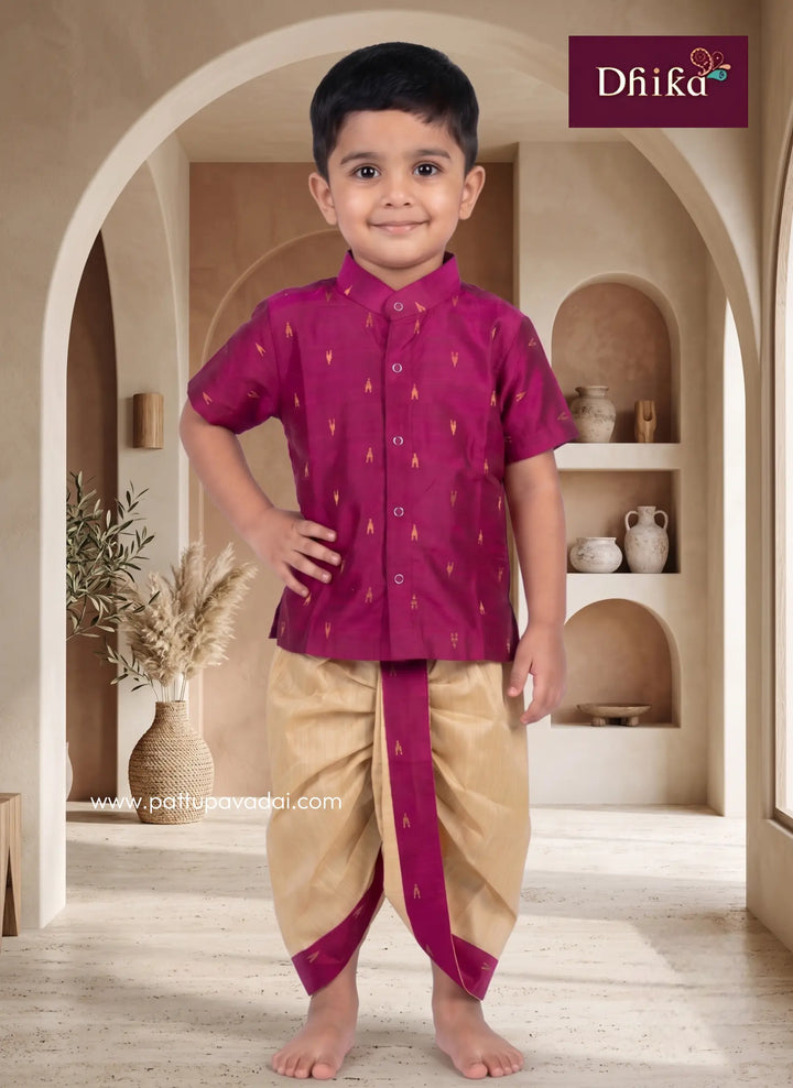 boys pink kurta dhoti set festive ethnic outfit