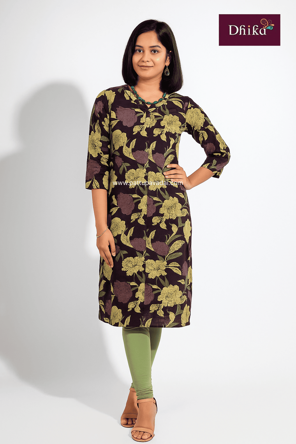 burgundy soft cotton kurti for kids comfortable breathable traditional wear