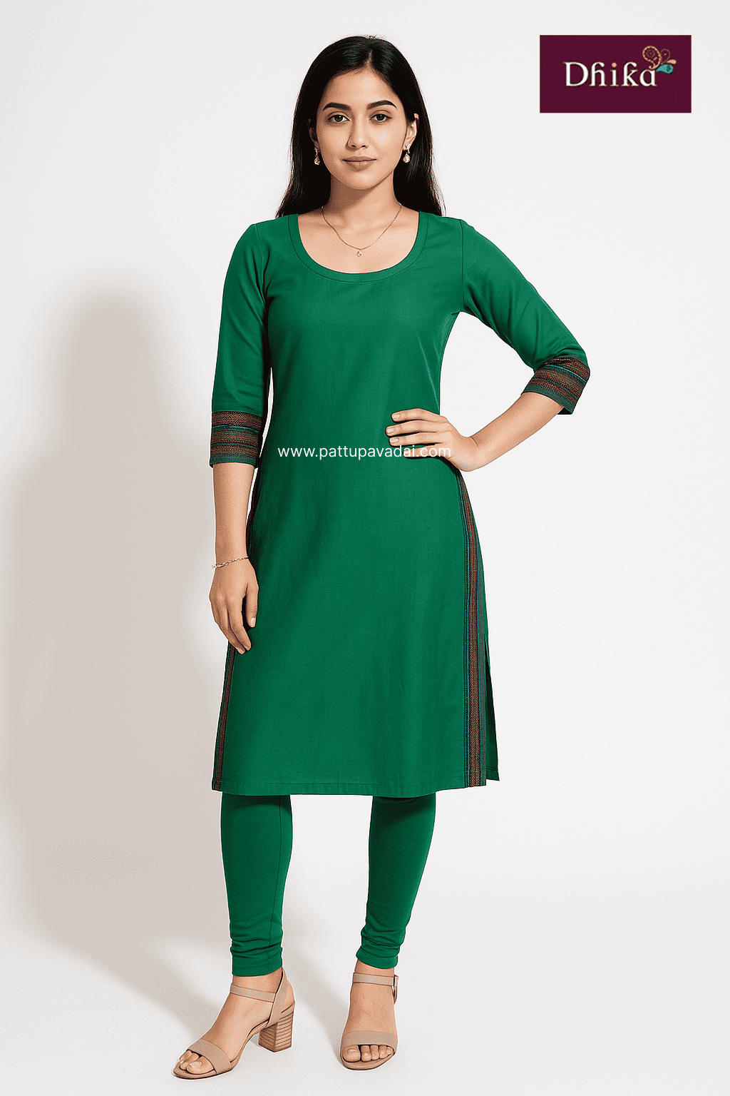 chettinad cotton sea green kurti for kids soft breathable traditional wear