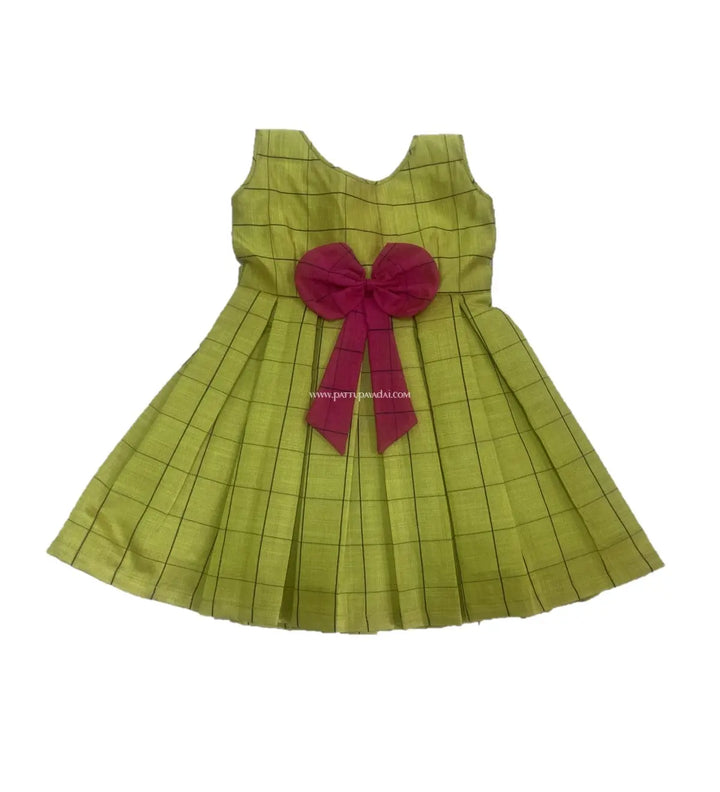 Cotton Frock Green - Pattupavadai.com