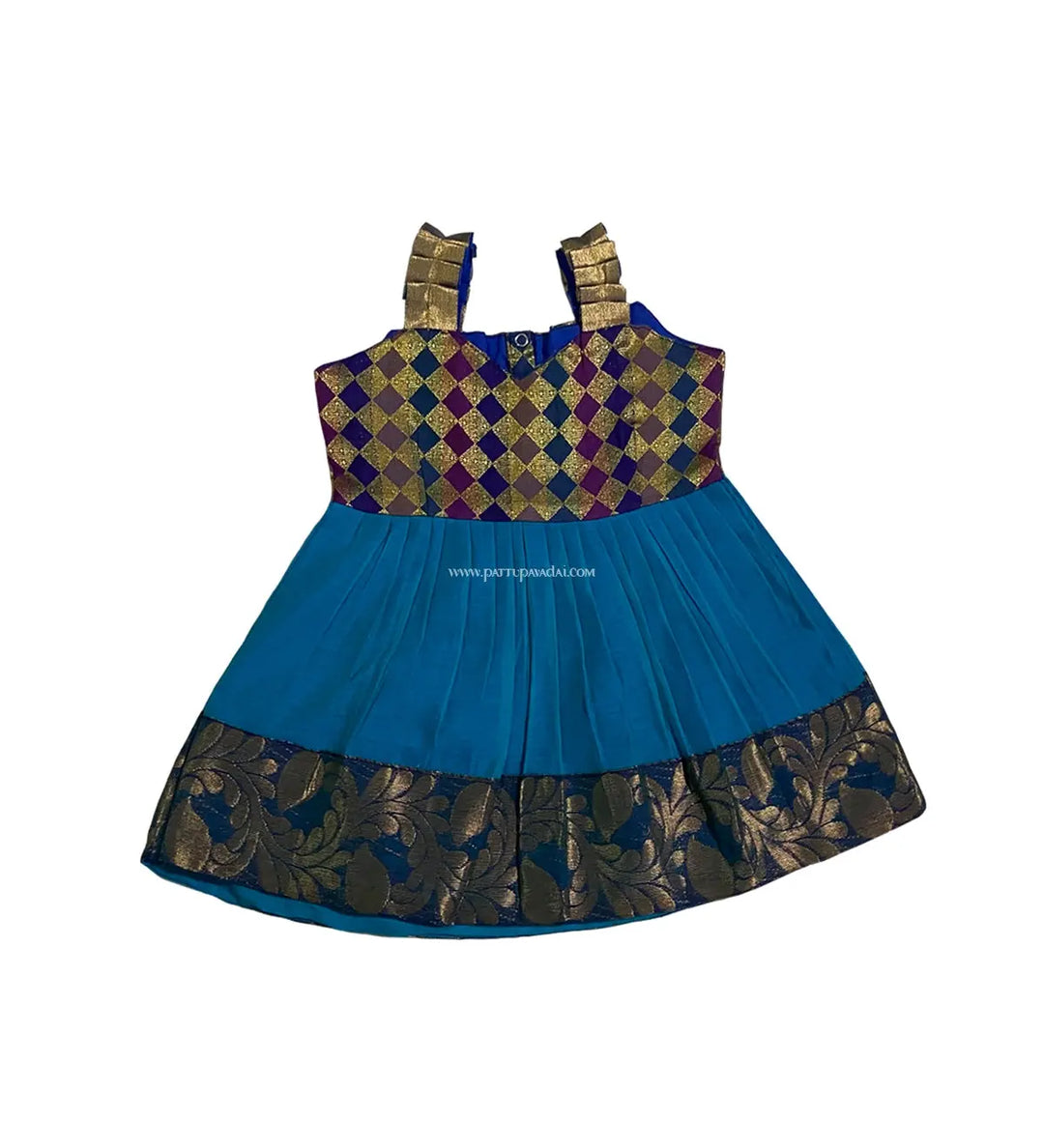 Cotton frock Sky Blue - Pattupavadai.com