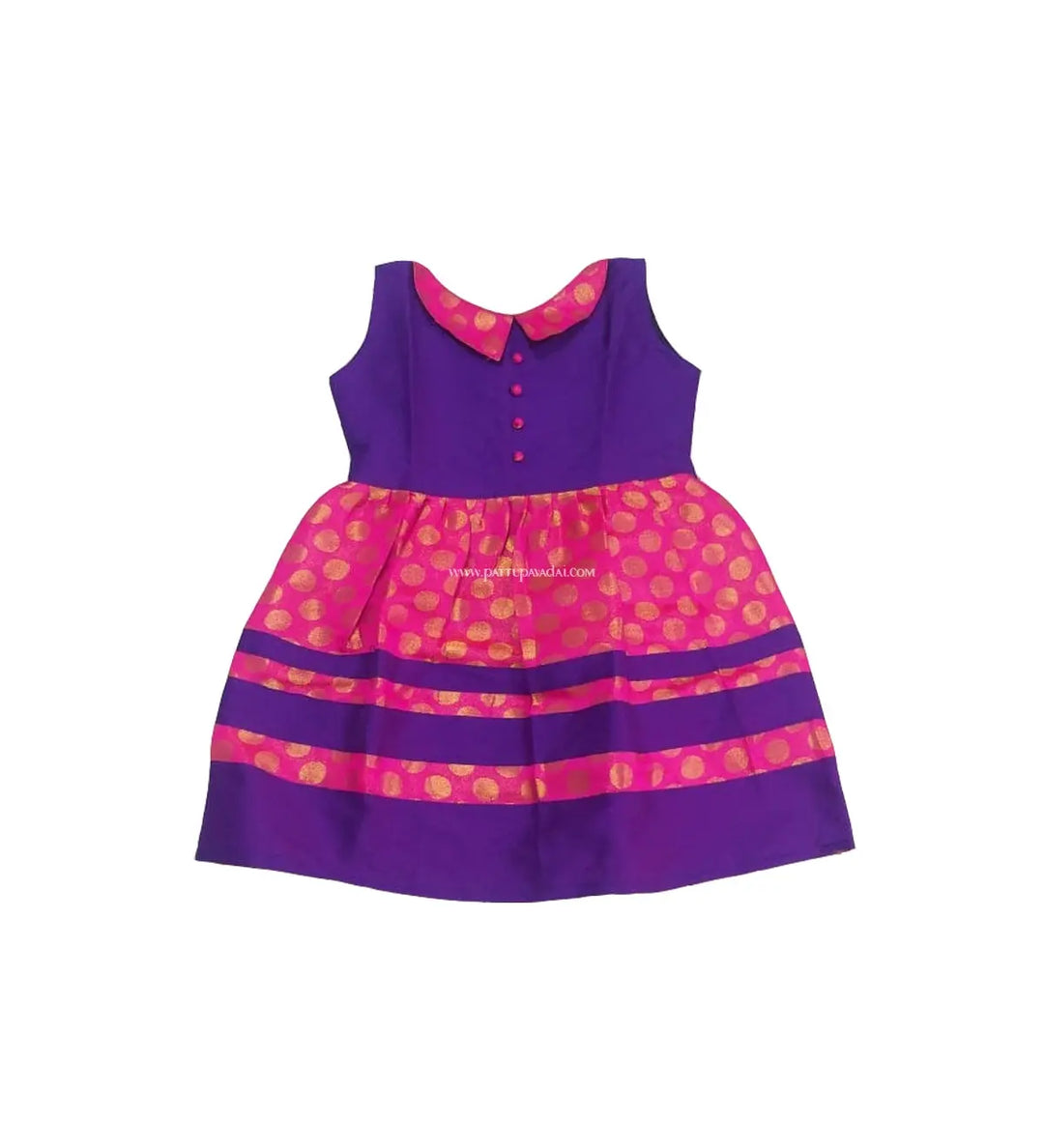 Designer Frock Pink and Violet - Pattupavadai.com