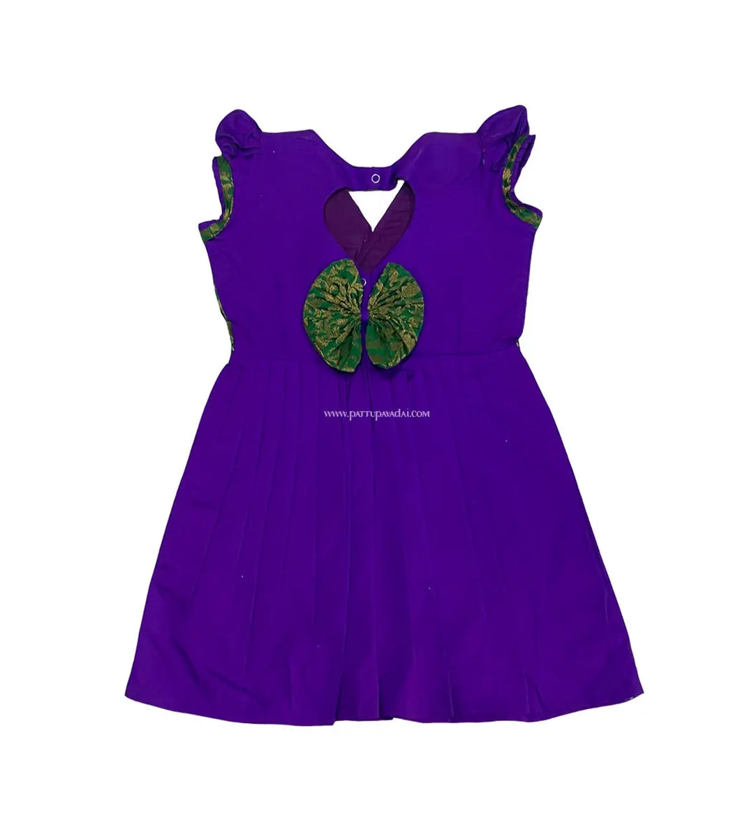 Designer Frock Violet and Green - Pattupavadai.com