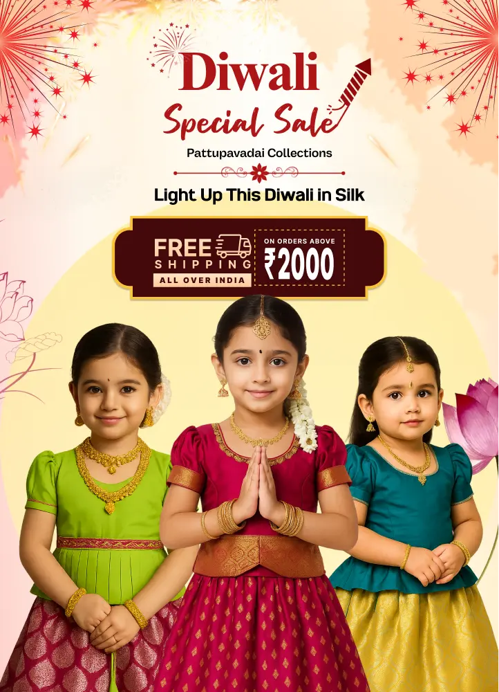 Advertisement for Diwali Special Sale with three children in traditional attire against a festive background.