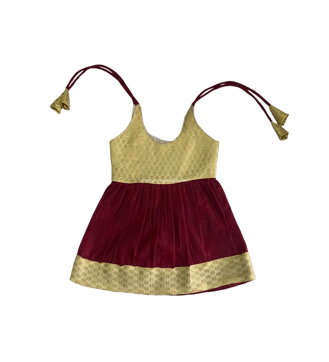 Kids Silk Frock Maroon - Pattupavadai.com