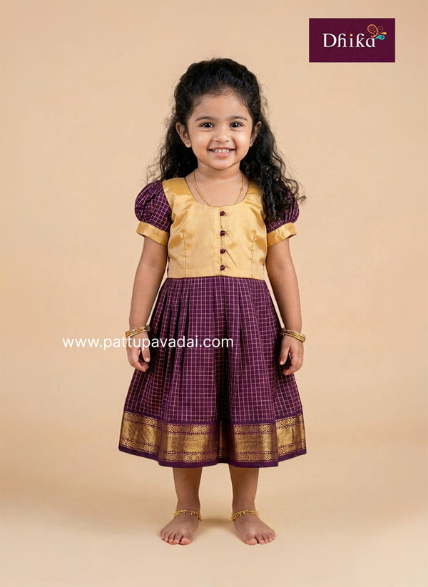 maroon cotton frock for girls kids daily wear dress