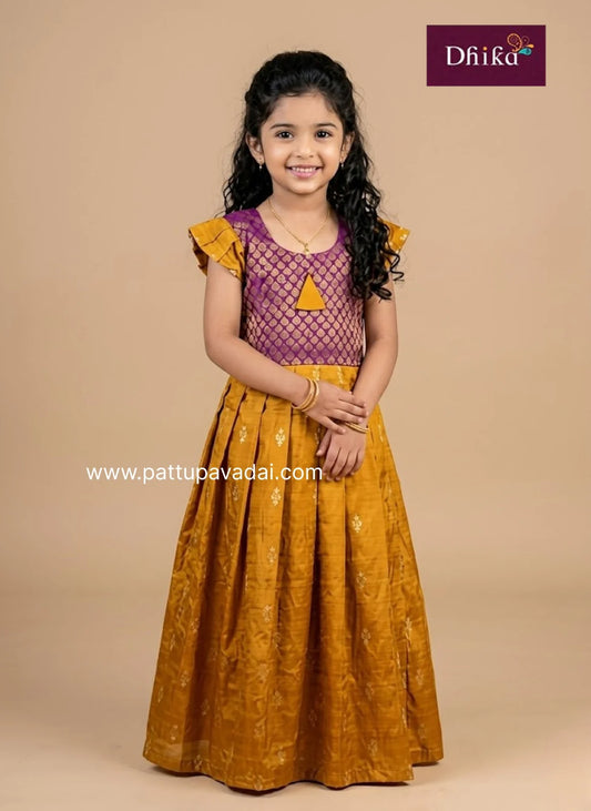 mustard and magenta long gown for girls ethnic party wear dress