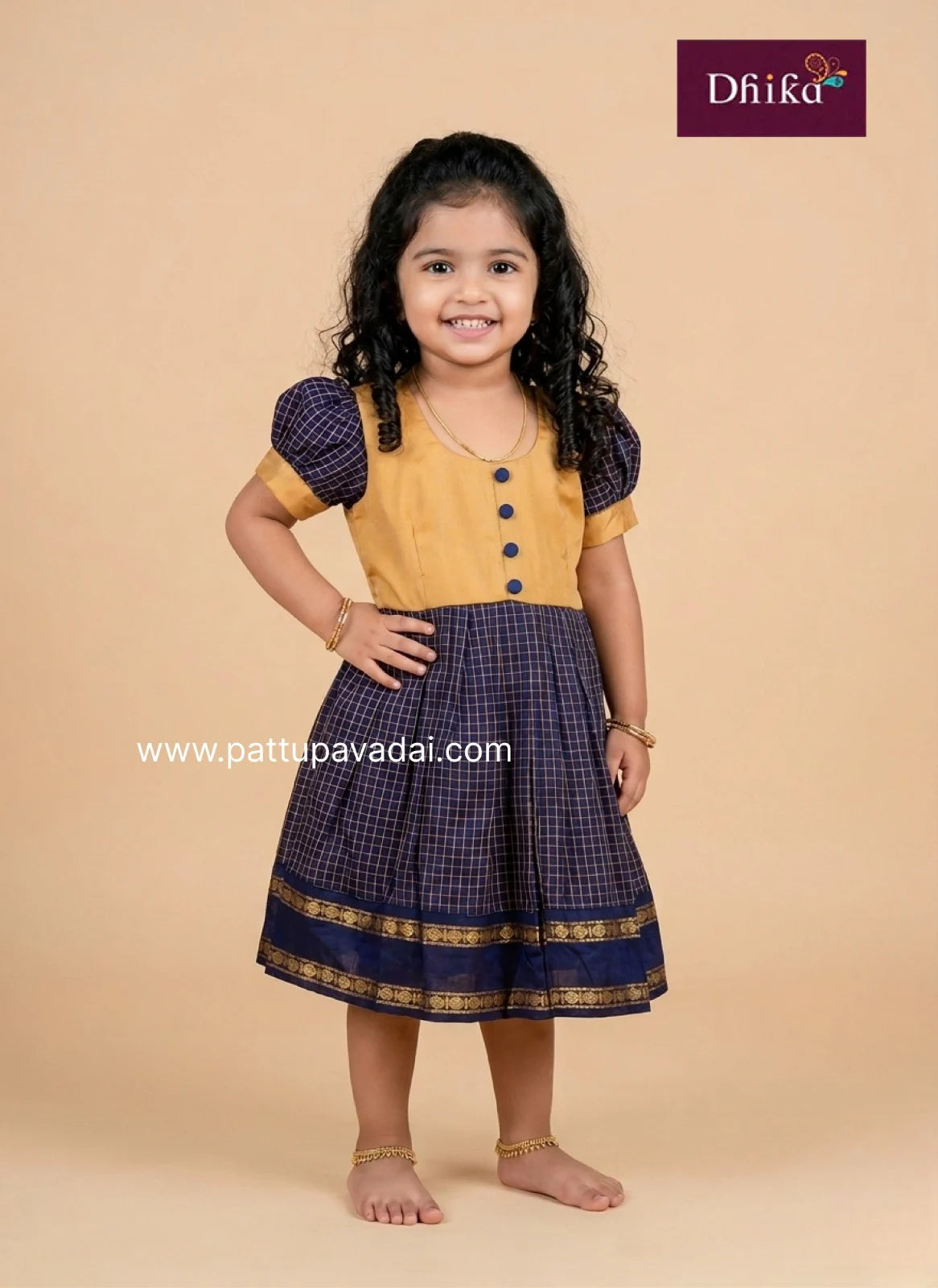 navy blue cotton frock for girls kids daily wear dress