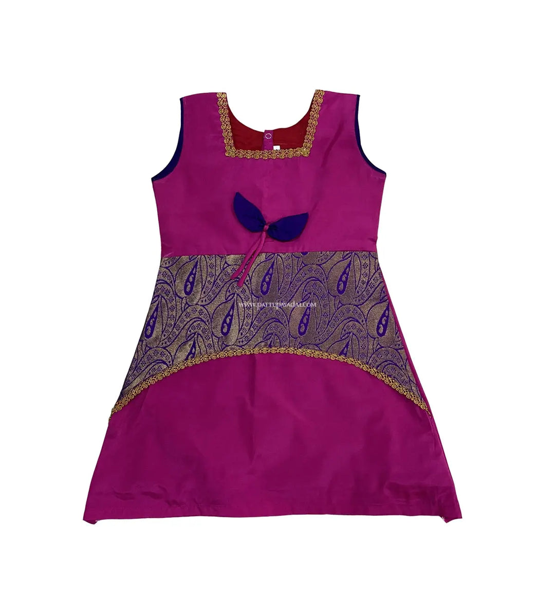 Pattu Frock Pink And Violet - Pattupavadai.com