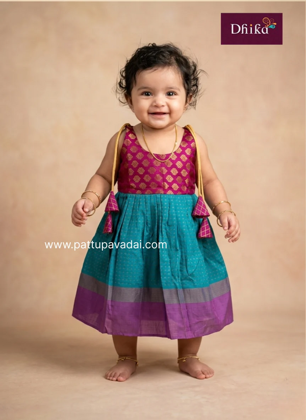 pink-teal-soft-silk-frock-girls