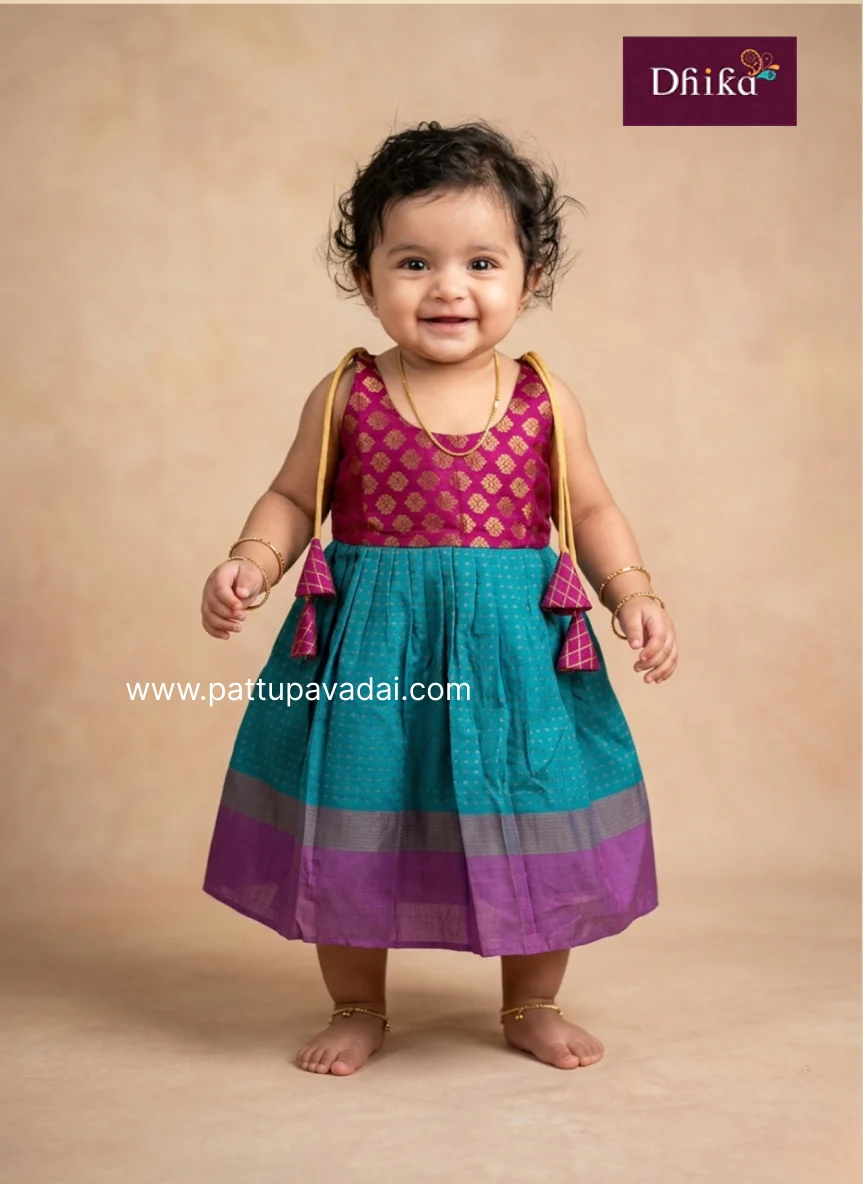 pink-teal-soft-silk-frock-girls