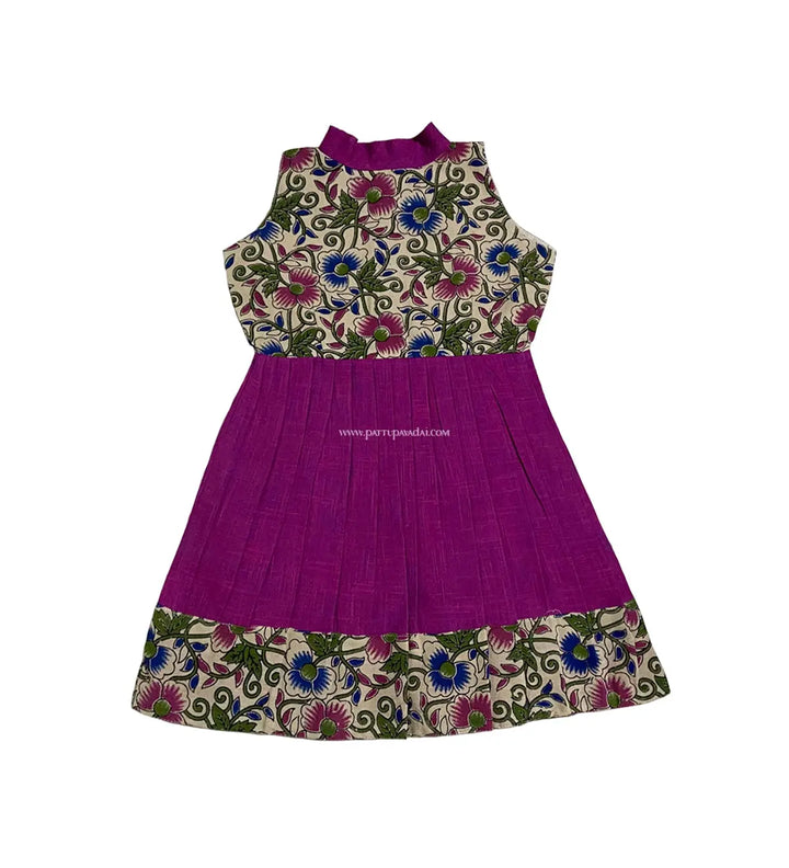Pure Cotton Frock Magenta - Pattupavadai.com