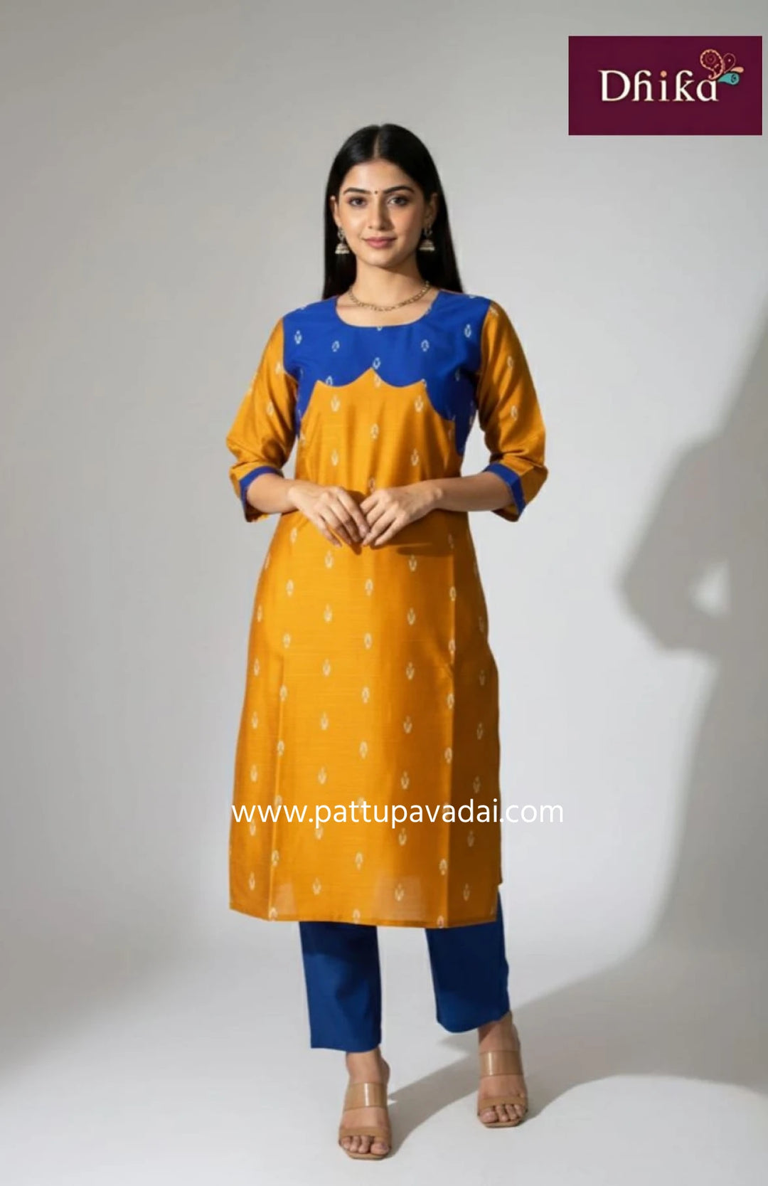 Pure raw silk kurti for women in mustard yellow with lining