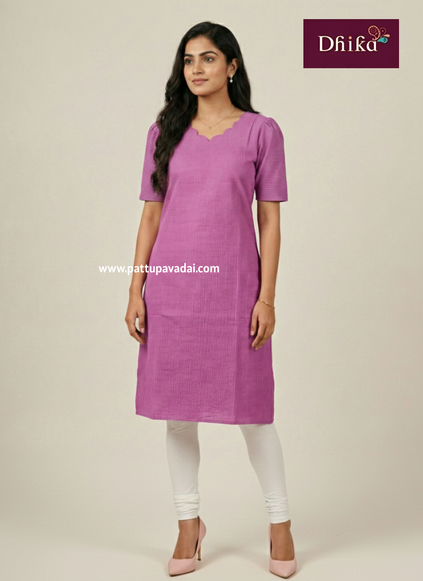 purple soft cotton kurti for women daily wear