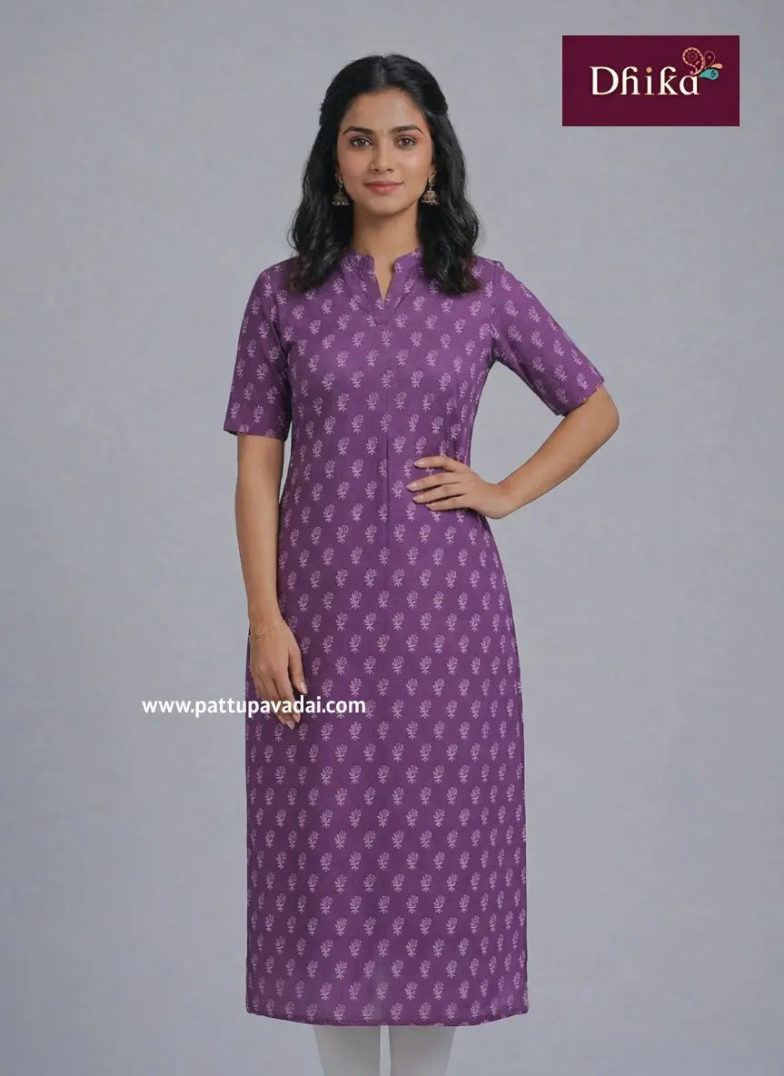 purple soft cotton kurti for women daily wear