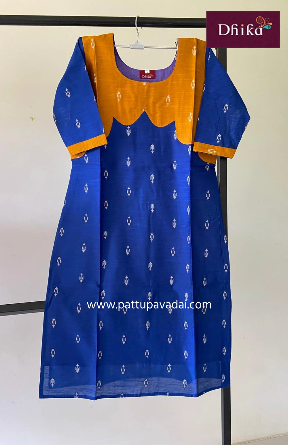 Royal blue raw silk kurta for women traditional ethnic wear