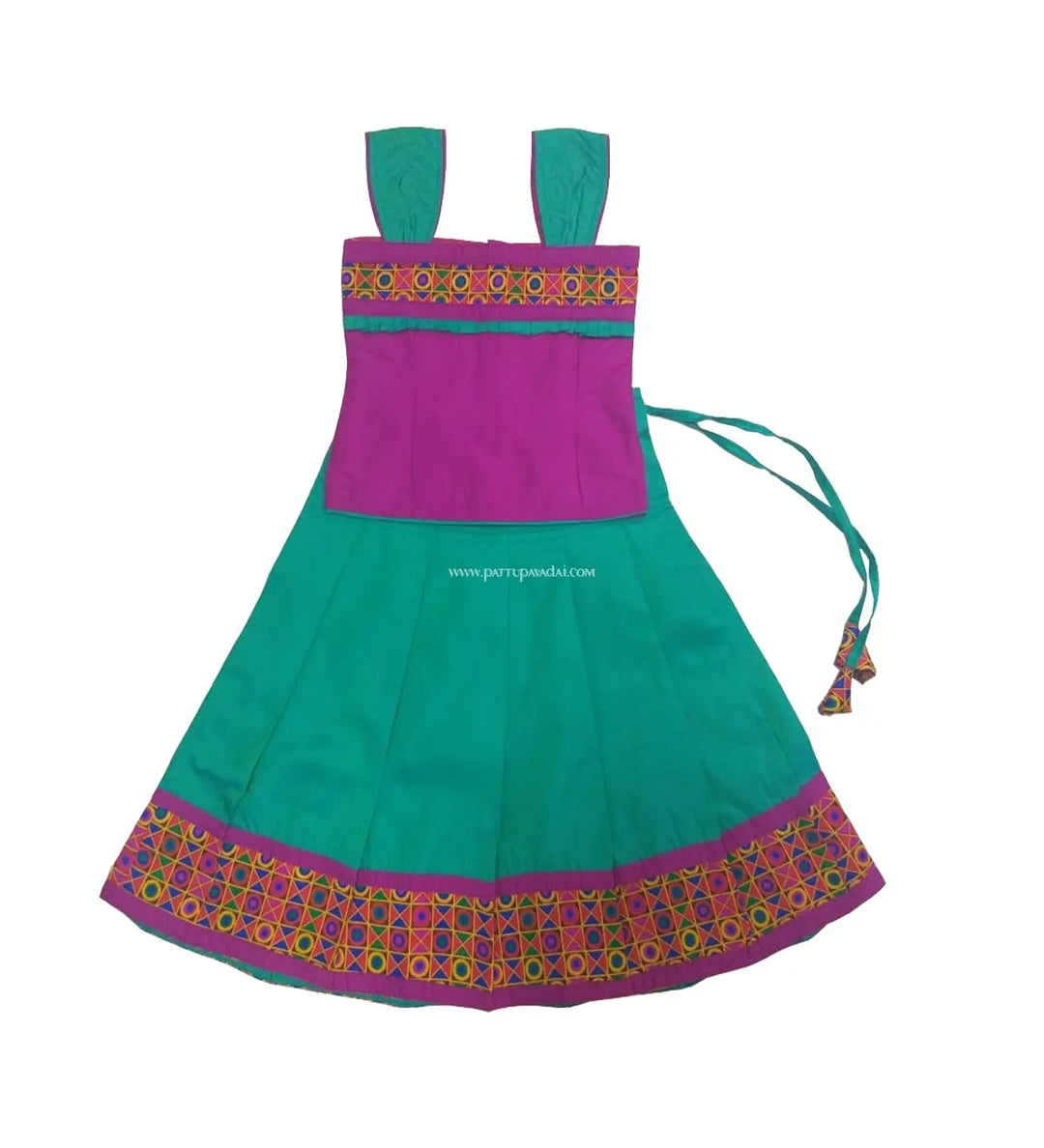 Sameera Fancy Langa Green and Magenta - Pattupavadai.com