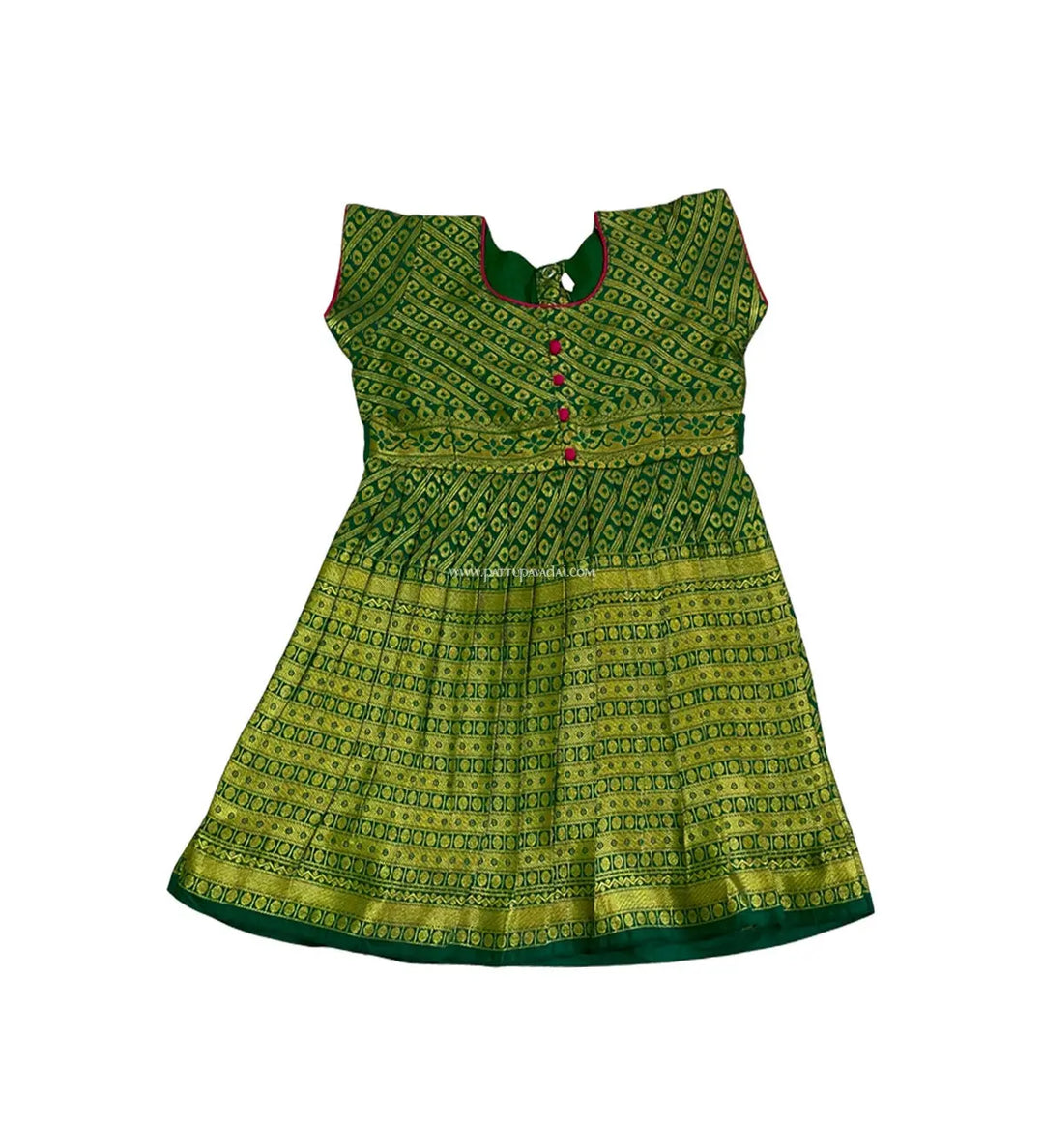 Silk Frock Green - Pattupavadai.com