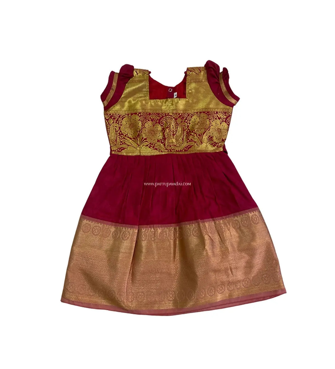 Silk Frock Maroon - Pattupavadai.com