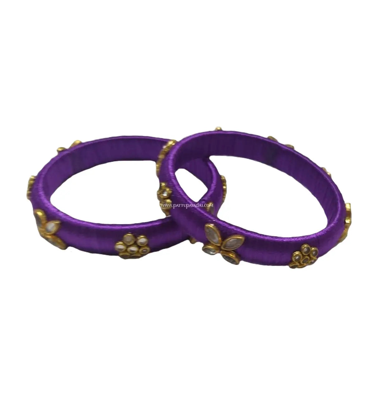 Silk Thread Designer Bangle Violet - Pattupavadai.com