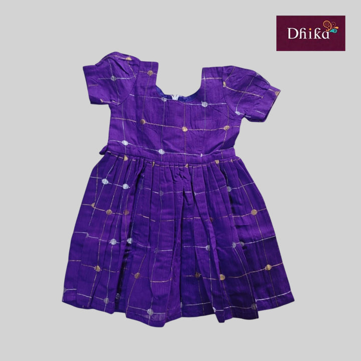violet raw silk frock for girls traditional festive party wear dress
