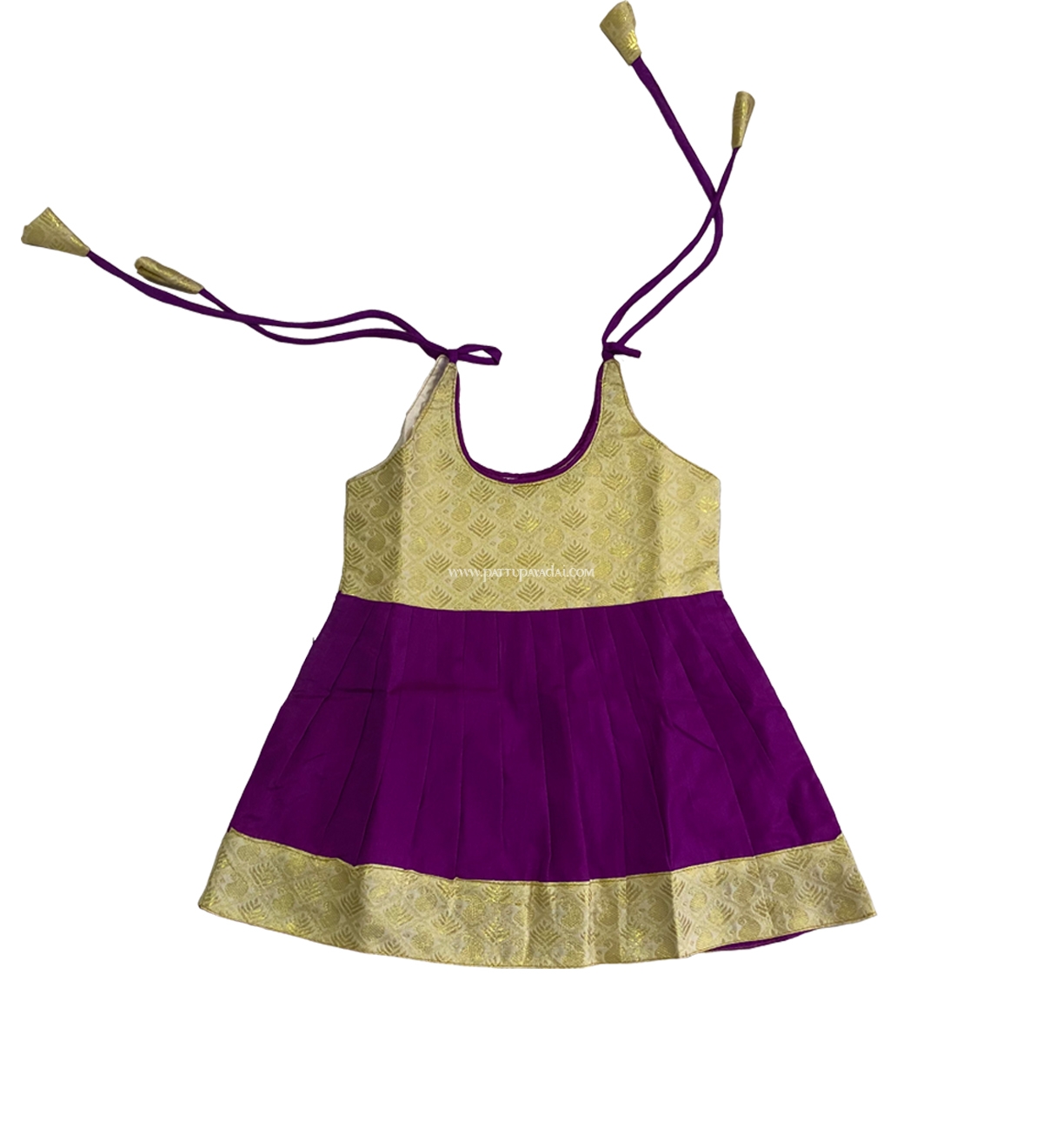 Traditional Dresses for girl babies, Just Born Pattu Frock Magenta