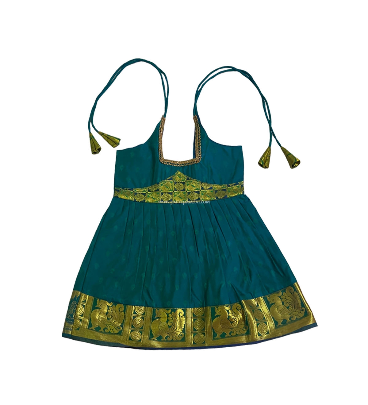 Silk Frock Peacock Blue and Green